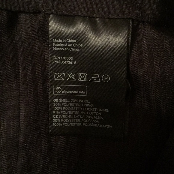 H&M Slim Fit Blue Wool Smart Trousers Pants 30R - Picture 4 of 4